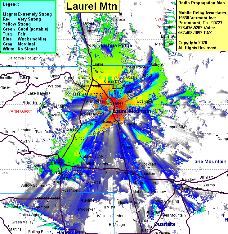 heat map radio coverage Laurel Mtn